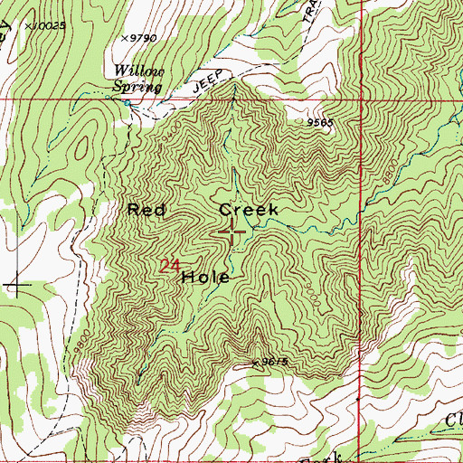 Topographic Map of Red Creek Hole, UT