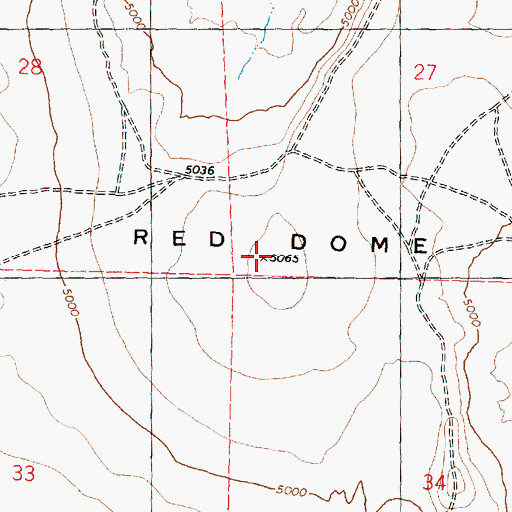 Topographic Map of Red Dome, UT