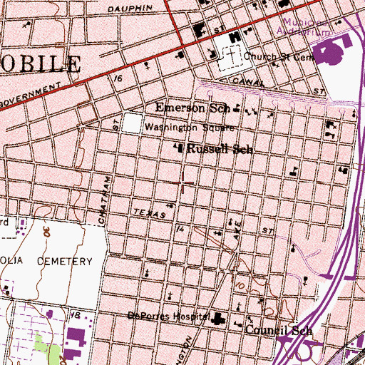 Topographic Map of Liveoak Missionary Baptist Church, AL