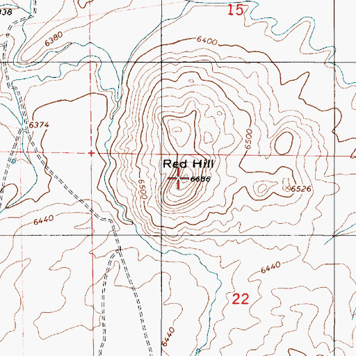 Topographic Map of Red Hill, UT