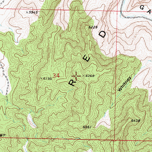 Topographic Map of Red Hills, UT