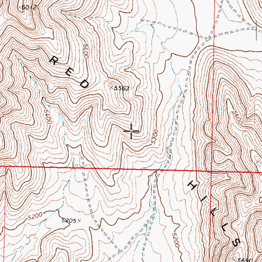 Topographic Map of Red Hills, UT