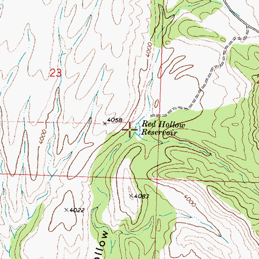 Topographic Map of Red Hollow Reservoir, UT