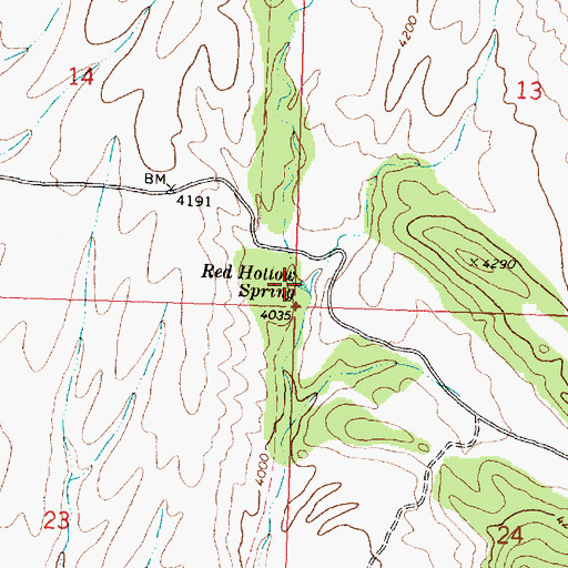 Topographic Map of Red Hollow Spring, UT