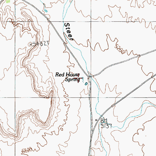 Topographic Map of Red House Spring, UT