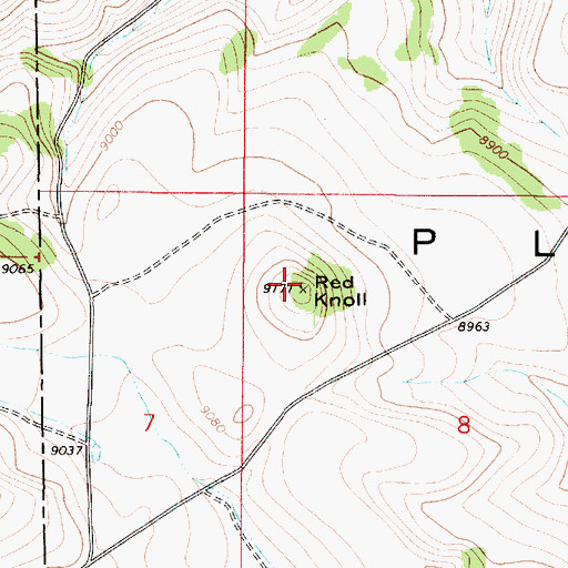 Topographic Map of Red Knoll, UT