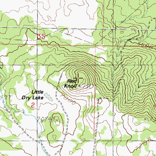 Topographic Map of Red Knoll, UT
