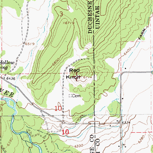 Topographic Map of Red Knoll, UT