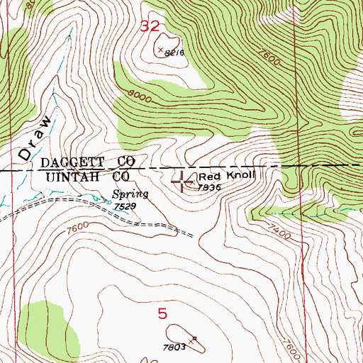 Topographic Map of Red Knoll, UT