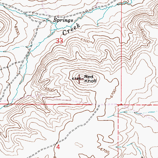Topographic Map of Red Knoll, UT