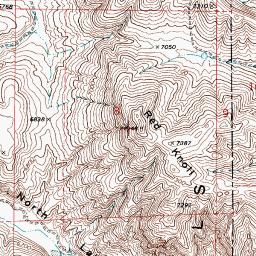Topographic Map of Red Knoll, UT