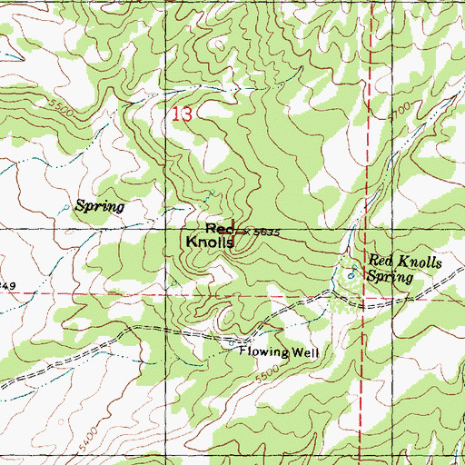 Topographic Map of Red Knolls, UT