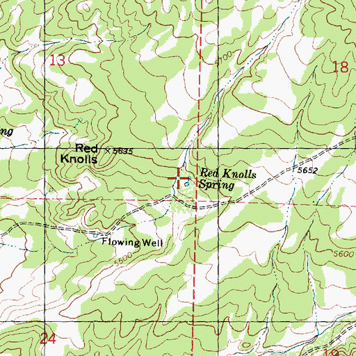 Topographic Map of Red Knolls Spring, UT