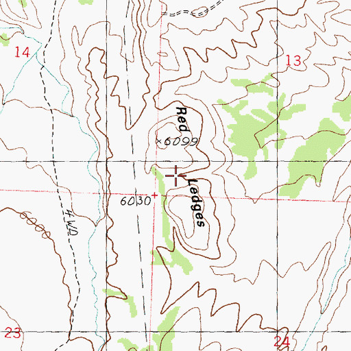 Topographic Map of Red Ledges, UT