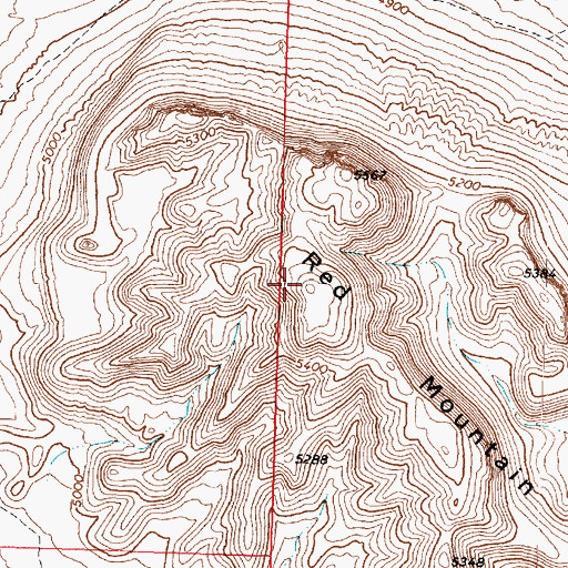 Topographic Map of Red Mountain, UT
