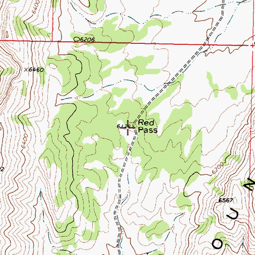 Topographic Map of Red Pass, UT
