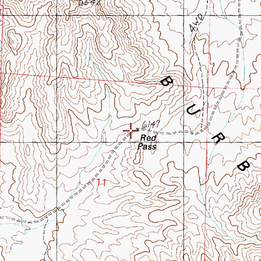 Topographic Map of Red Pass, UT