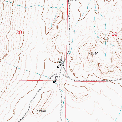 Topographic Map of Red Pass, UT