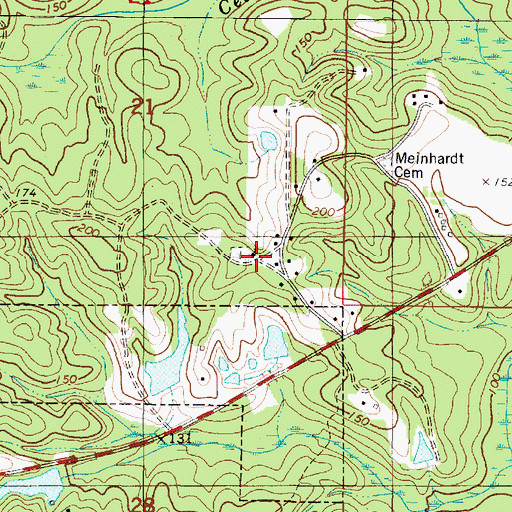 Topographic Map of Cedar Creek Church of the Brethren, AL