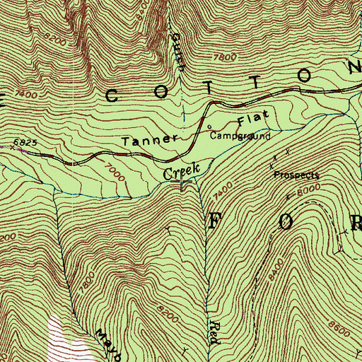 Topographic Map of Red Pine Fork, UT