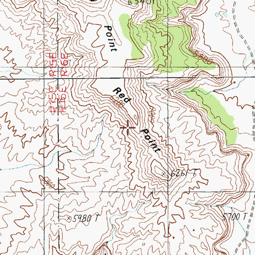 Topographic Map of Red Point, UT
