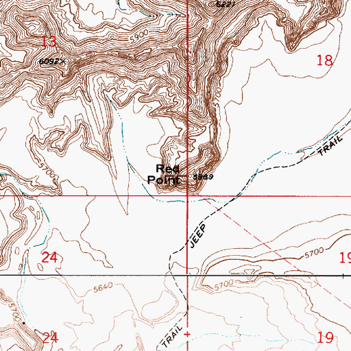 Topographic Map of Red Point, UT