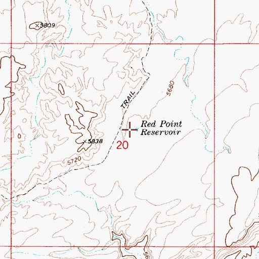 Topographic Map of Red Point Reservoir, UT
