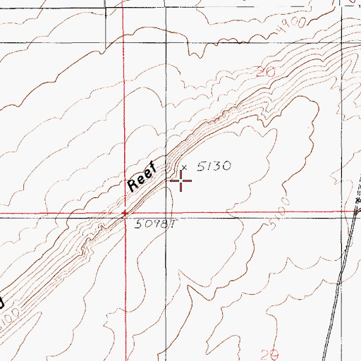 Topographic Map of Red Reef, UT