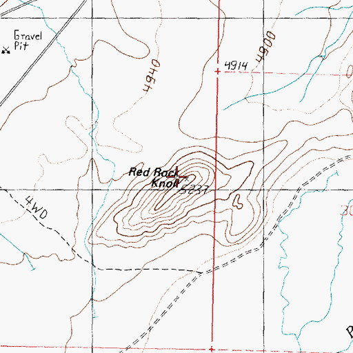 Topographic Map of Red Rock Knoll, UT