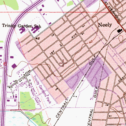 Topographic Map of Brown Street Holiness Church, AL