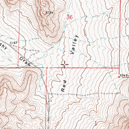 Topographic Map of Red Valley, UT
