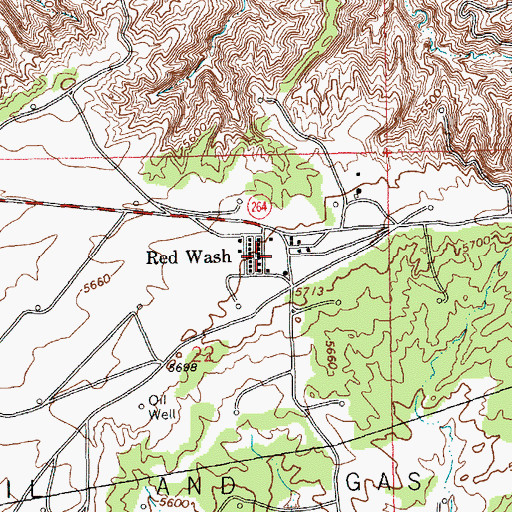 Topographic Map of Red Wash, UT