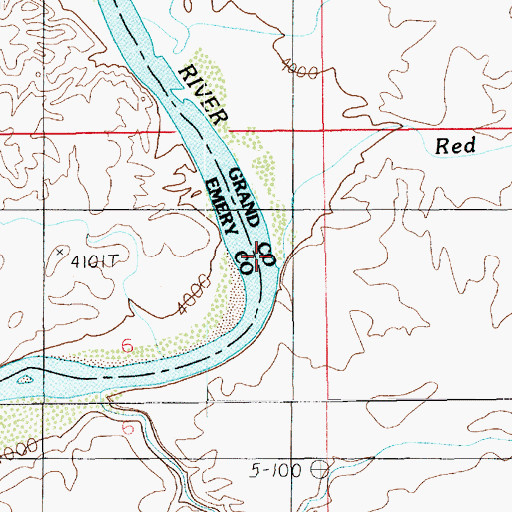 Topographic Map of Red Wash, UT