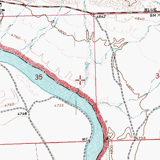 Topographic Map of Red Wash, UT