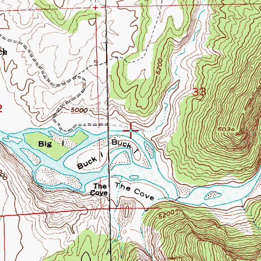 Topographic Map of Red Wash, UT