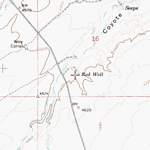 Topographic Map of Red Well, UT