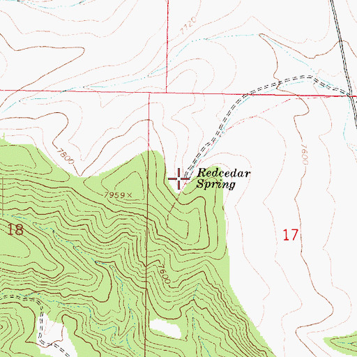 Topographic Map of Redcedar Spring, UT