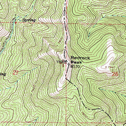 Topographic Map of Redrock Peak, UT