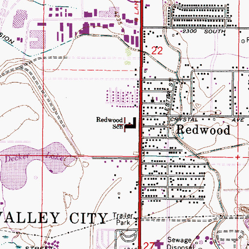 Topographic Map of Redwood Elementary School, UT