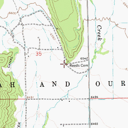 Topographic Map of Reeds Cemetery, UT