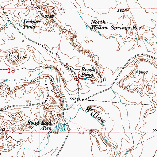 Topographic Map of Reeds Pond, UT