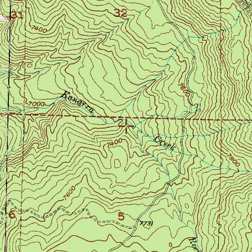 Topographic Map of Reeves Creek, UT