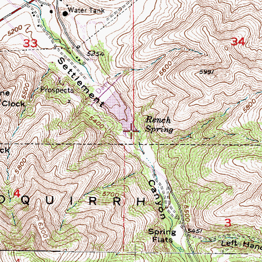 Topographic Map of Rench Spring, UT