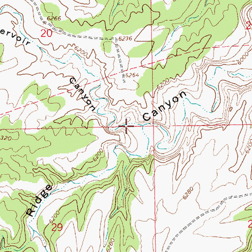 Topographic Map of Reservoir Canyon, UT