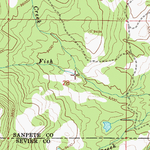 Topographic Map of Reservoir Creek, UT