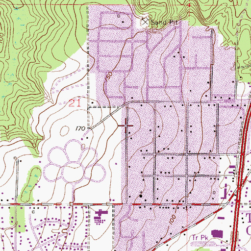Topographic Map of Calvary Assembly of God Church, AL