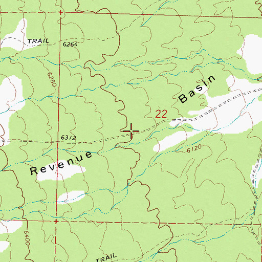Topographic Map of Revenue Basin, UT
