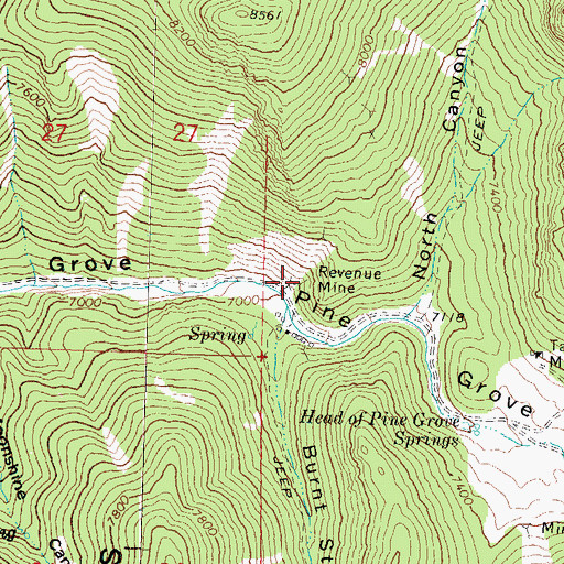 Topographic Map of Revenue Mine, UT