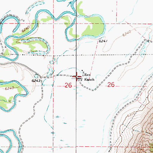 Topographic Map of Rex Ranch, UT