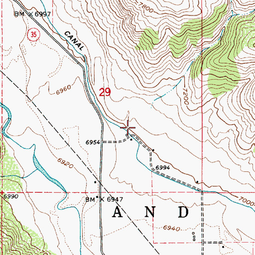 Topographic Map of Rhoades Canal, UT
